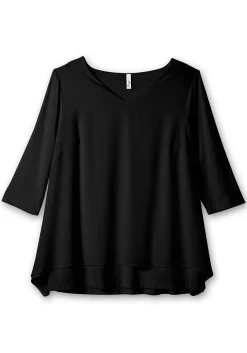 Blusenshirt mit Chiffon, doppellagig<sheego Online