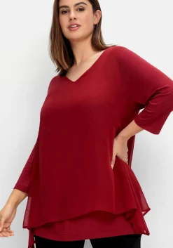 Blusenshirt mit Chiffon, doppellagig<sheego Outlet