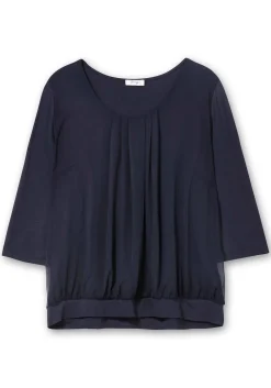 Blusenshirt mit Chiffon-Body und 3/4-Ärmeln<sheego Outlet