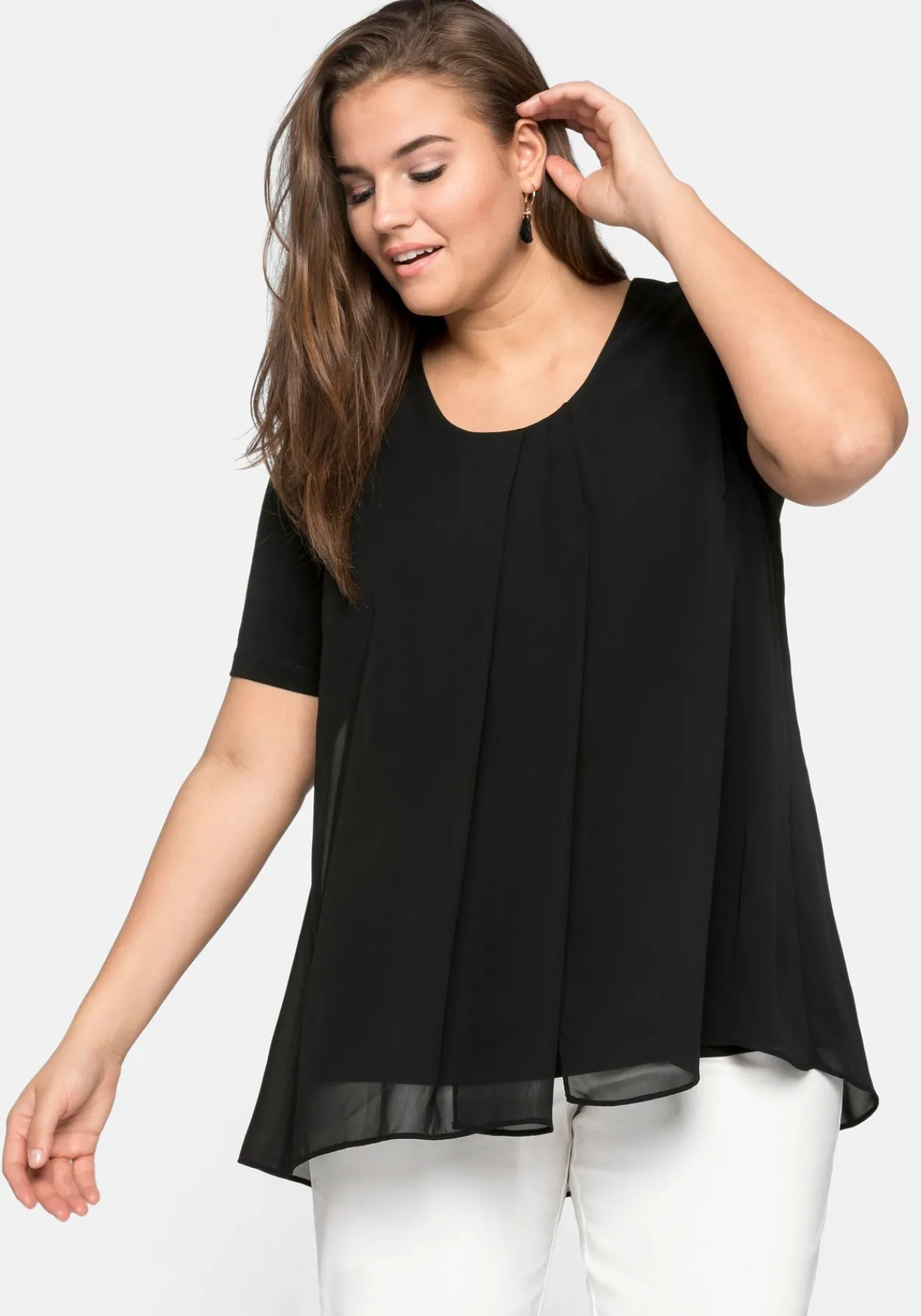 Blusenshirt mit gelegten Falten, im Lagenlook<sheego New