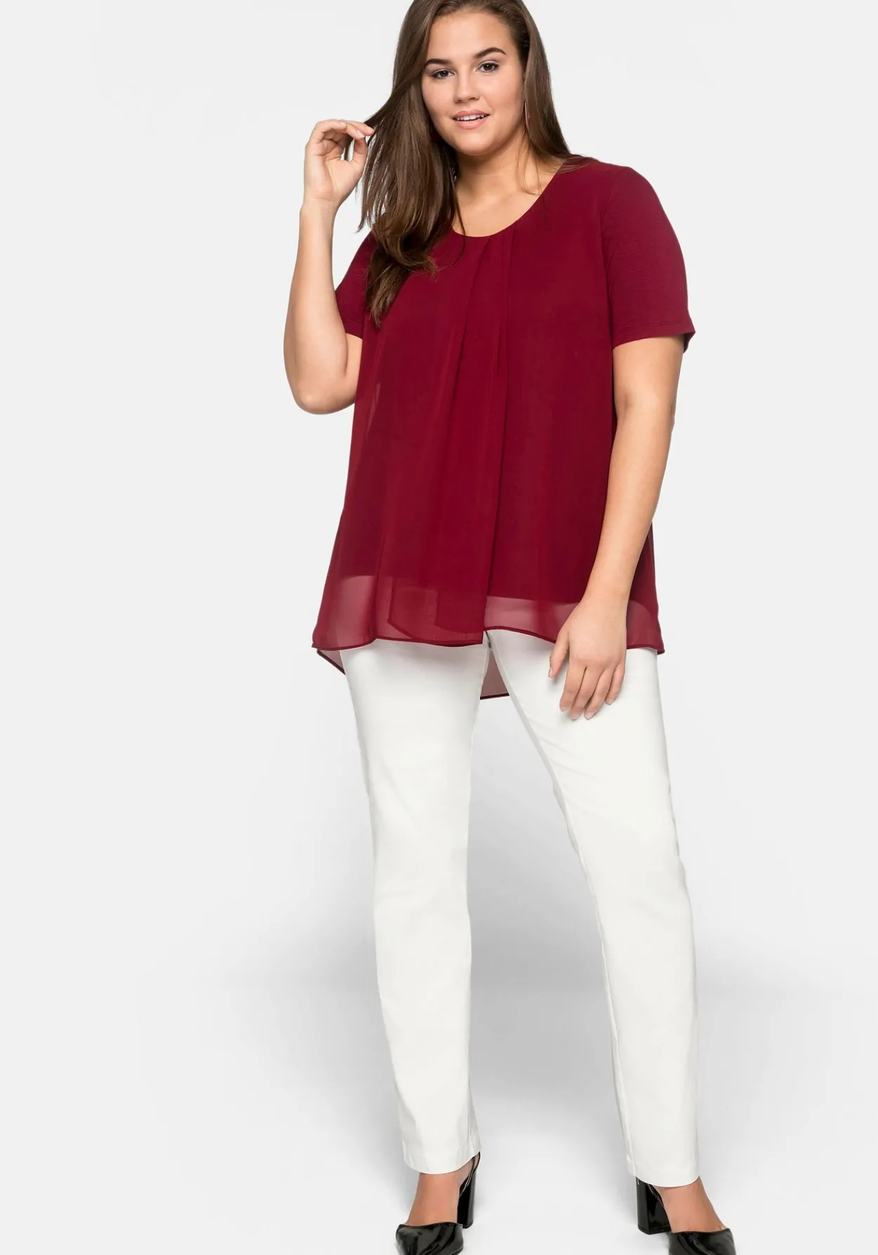Blusenshirt mit gelegten Falten, im Lagenlook<sheego Best