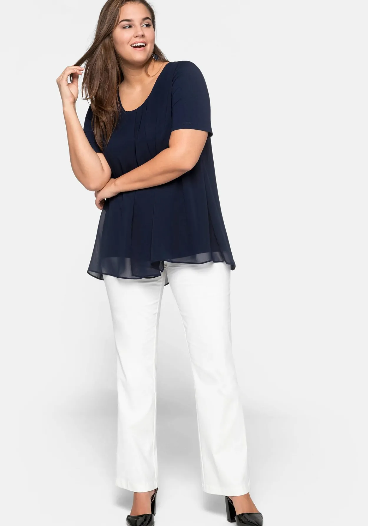 Blusenshirt mit gelegten Falten, im Lagenlook<sheego Best