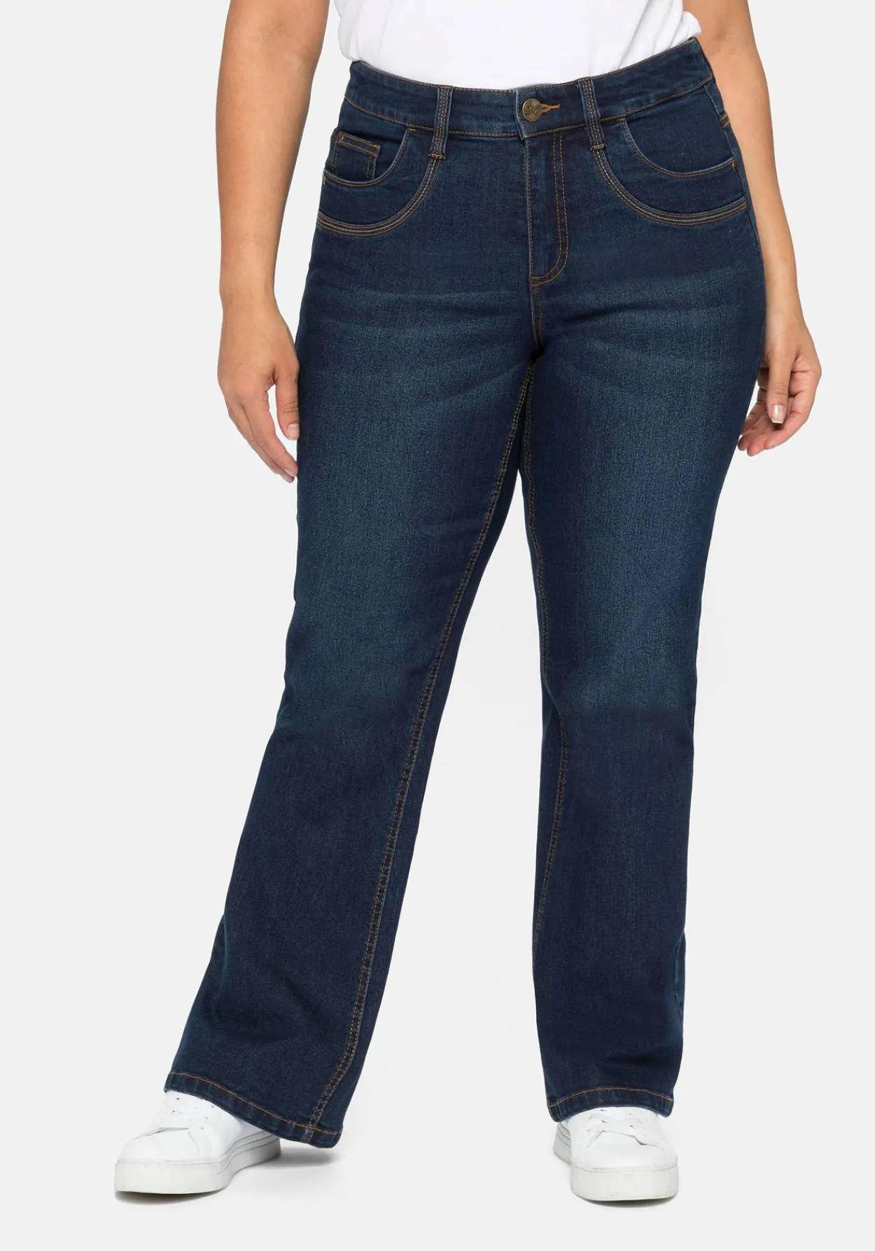 Bootcut Jeans mit innen regulierbarer Bundweite<sheego Outlet