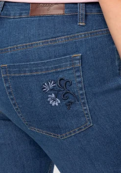 Bootcut Trachtenjeans mit abknöpfbarem Latz<sheego Outlet