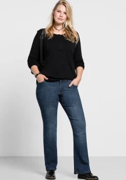 Bootcut-Jeans in 5-Pocket-Form, mit Used-Effekten<sheego Discount