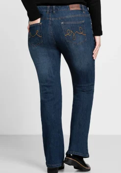 Bootcut-Jeans in 5-Pocket-Form, mit Used-Effekten<sheego Discount