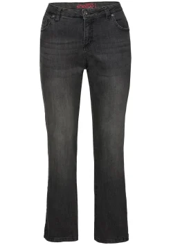 Bootcut-Jeans in 5-Pocket-Form, mit Used-Effekten<sheego Best