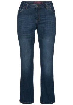 Bootcut-Jeans in 5-Pocket-Form, mit Used-Effekten<sheego Discount