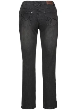 Bootcut-Jeans in 5-Pocket-Form, mit Used-Effekten<sheego Best