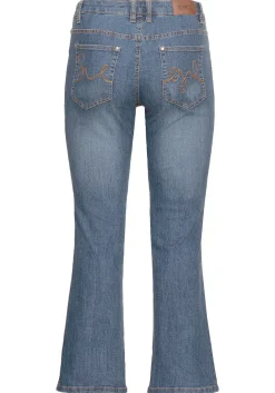 Bootcut-Jeans in 5-Pocket-Form, mit Used-Effekten<sheego Online