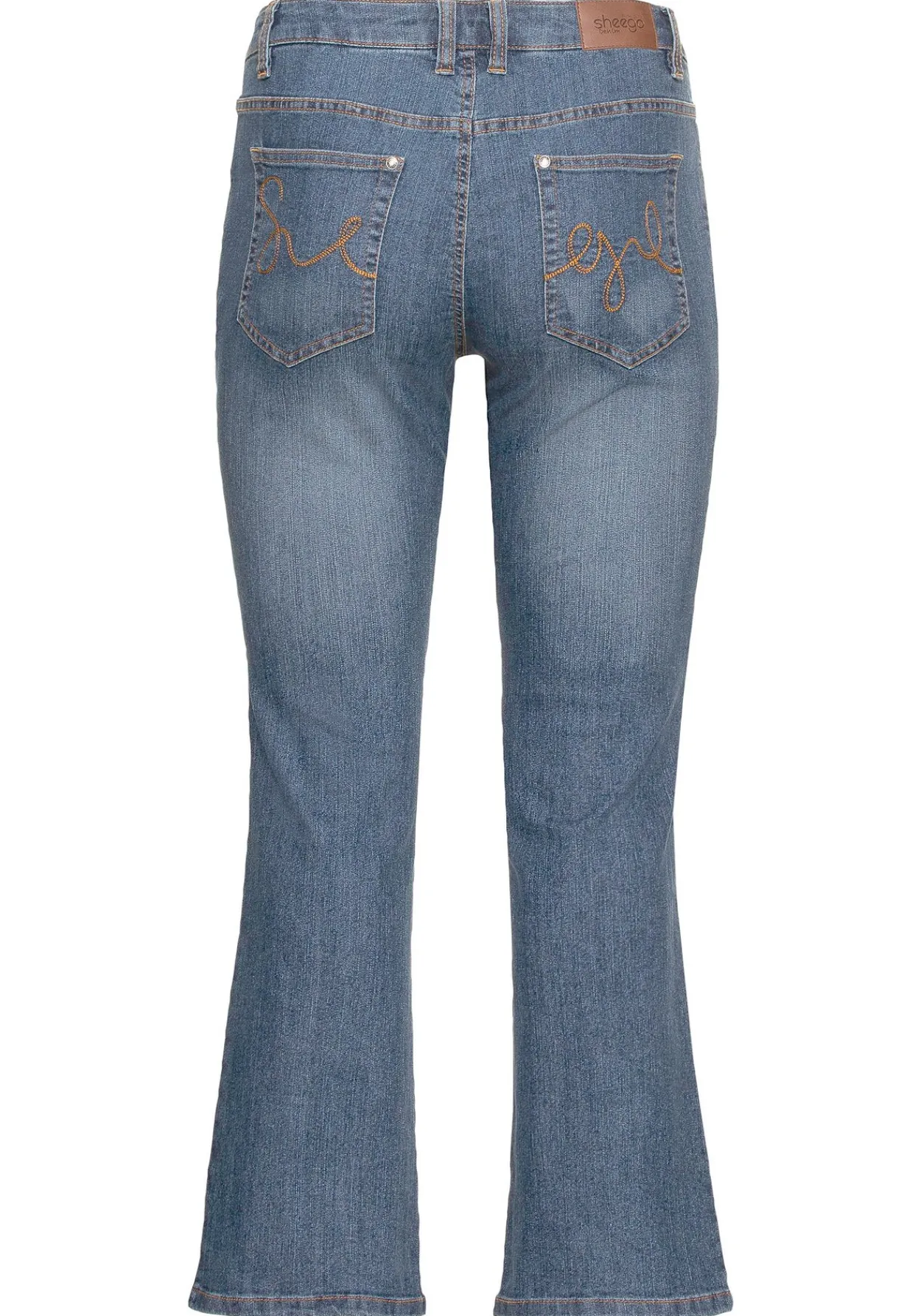 Bootcut-Jeans in 5-Pocket-Form, mit Used-Effekten<sheego Online