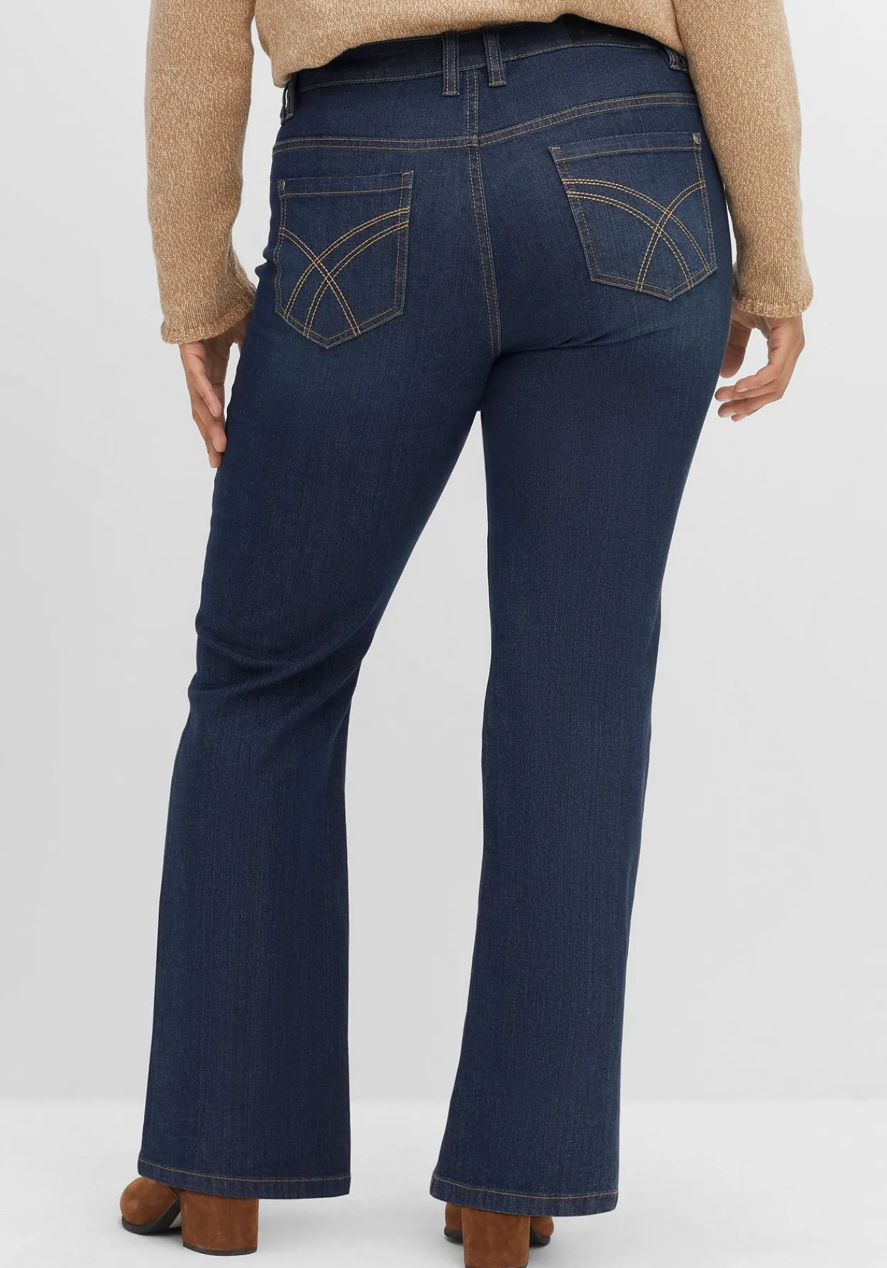 Bootcut-Jeans mit Kontrastnähten<sheego Discount