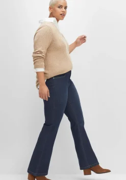 Bootcut-Jeans mit Kontrastnähten<sheego Discount