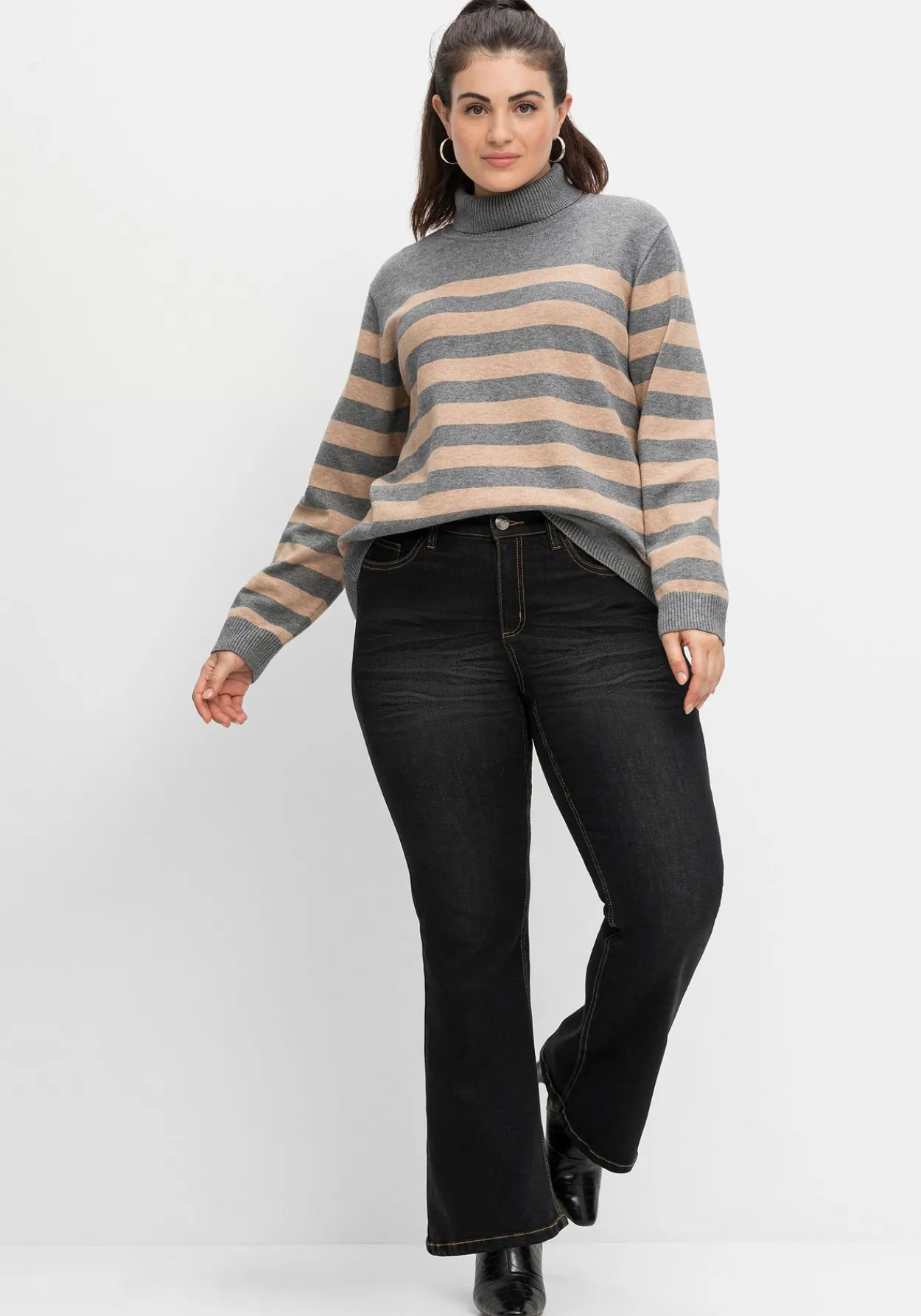 Bootcut-Jeans mit 3D-Catfaces<sheego Clearance