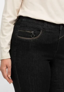 Bootcut-Jeans mit Kontrast-Stickerei, extralang<sheego Fashion