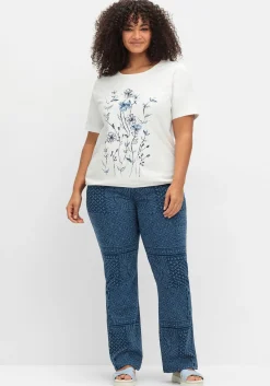 Bootcut-Jeans mit Lasercut-Allovermuster<sheego Online