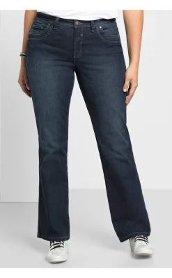 Bootcut-Jeans mit Used-Effekten<sheego Fashion