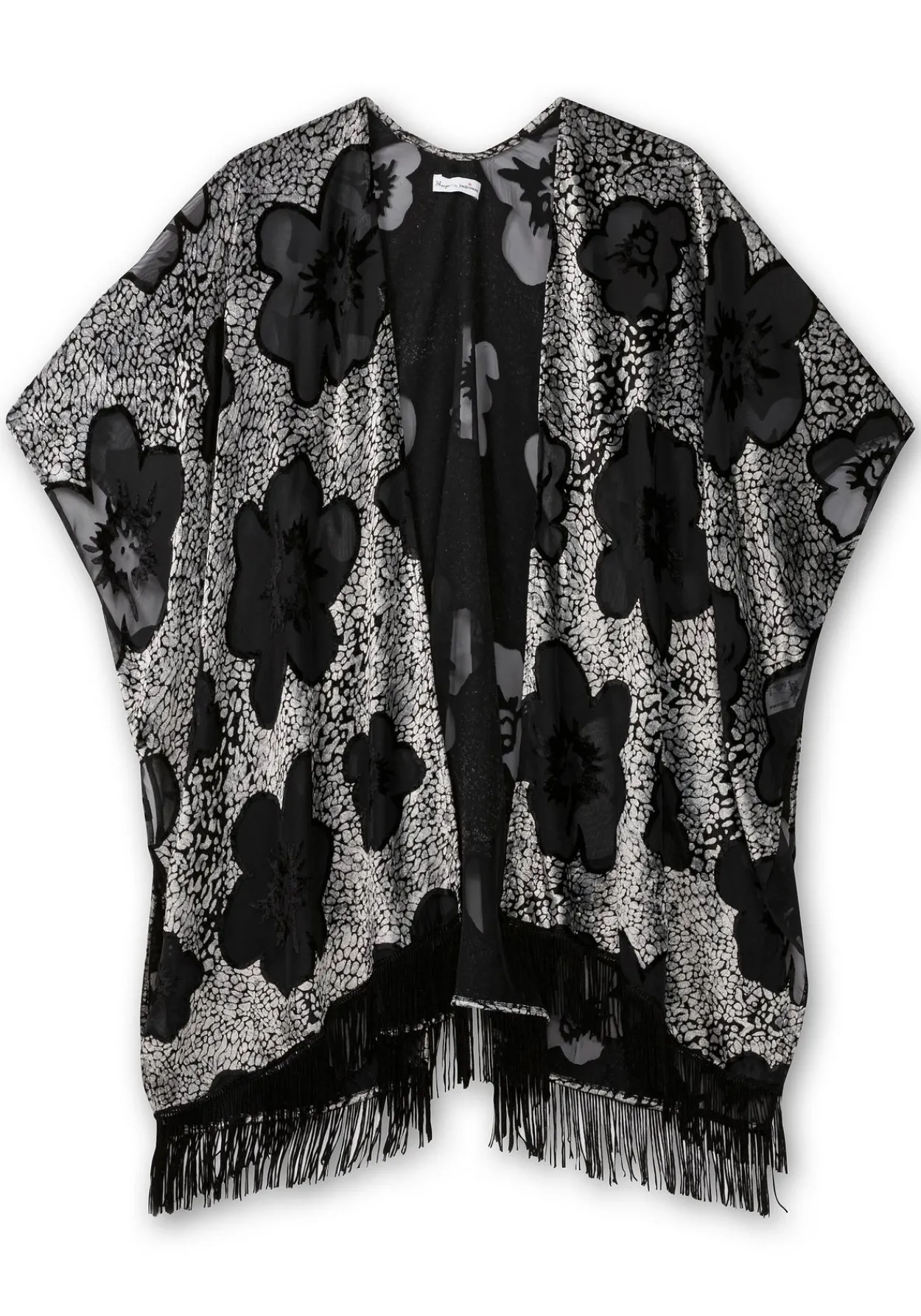 Cape im Kimonostil mit Samt- und Ausbrennerdetails<sheego by Joe Browns Hot