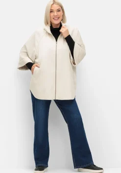Cape-Jacke mit 3/4-Arm, mit Wolle<sheego Sale