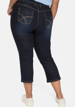 Caprijeans mit Kontrastnähten und Catfaces<sheego Best