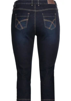 Caprijeans mit Kontrastnähten und Catfaces<sheego Best