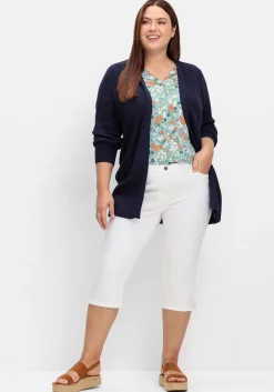 Caprijeans mit Teilgummibund und Glitzersteinen<sheego New