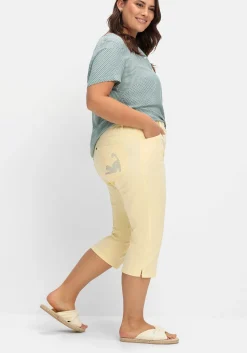 Caprijeans mit Teilgummibund und Glitzersteinen<sheego Online