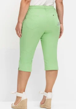 Caprijeans mit Teilgummibund und Glitzersteinen<sheego Sale
