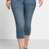Caprijeans mit Used-Effekten<sheego Clearance