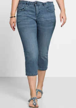 Caprijeans mit Used-Effekten<sheego Clearance