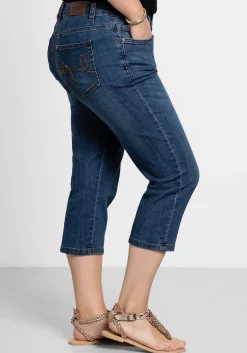 Caprijeans mit Used-Effekten<sheego Clearance