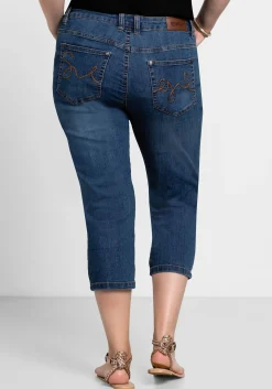 Caprijeans mit Used-Effekten<sheego Clearance