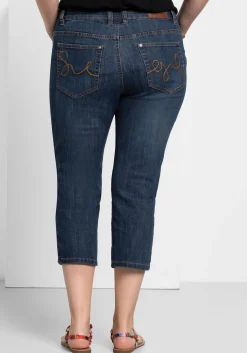 Caprijeans mit Used-Effekten<sheego Fashion