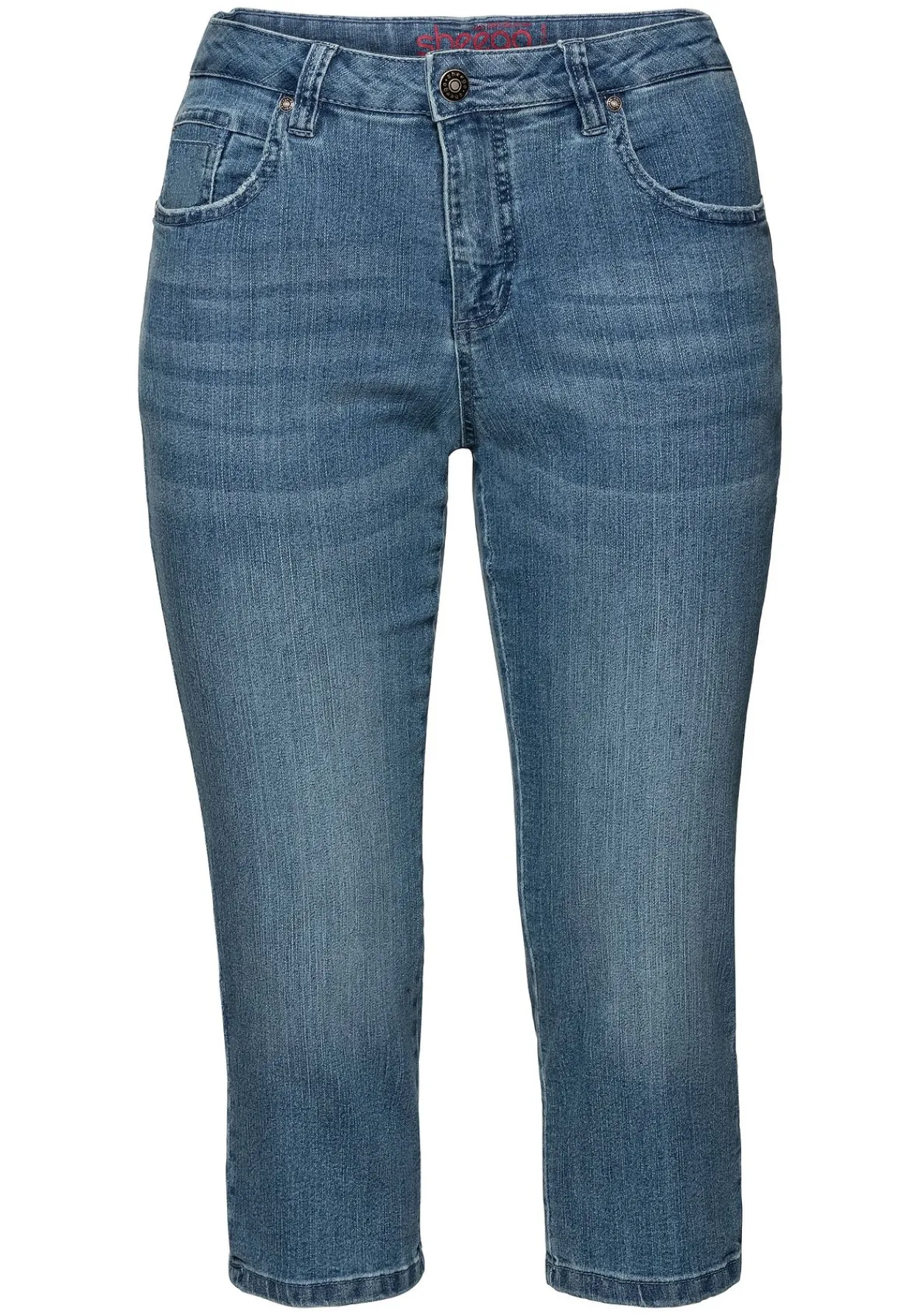 Caprijeans mit Used-Effekten<sheego Clearance