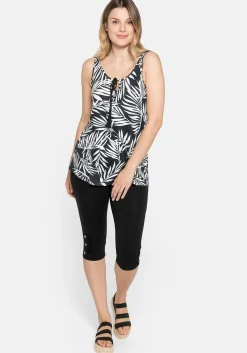Caprileggings mit Raffung und Deko-Knöpfen am Saum<sheego Sale