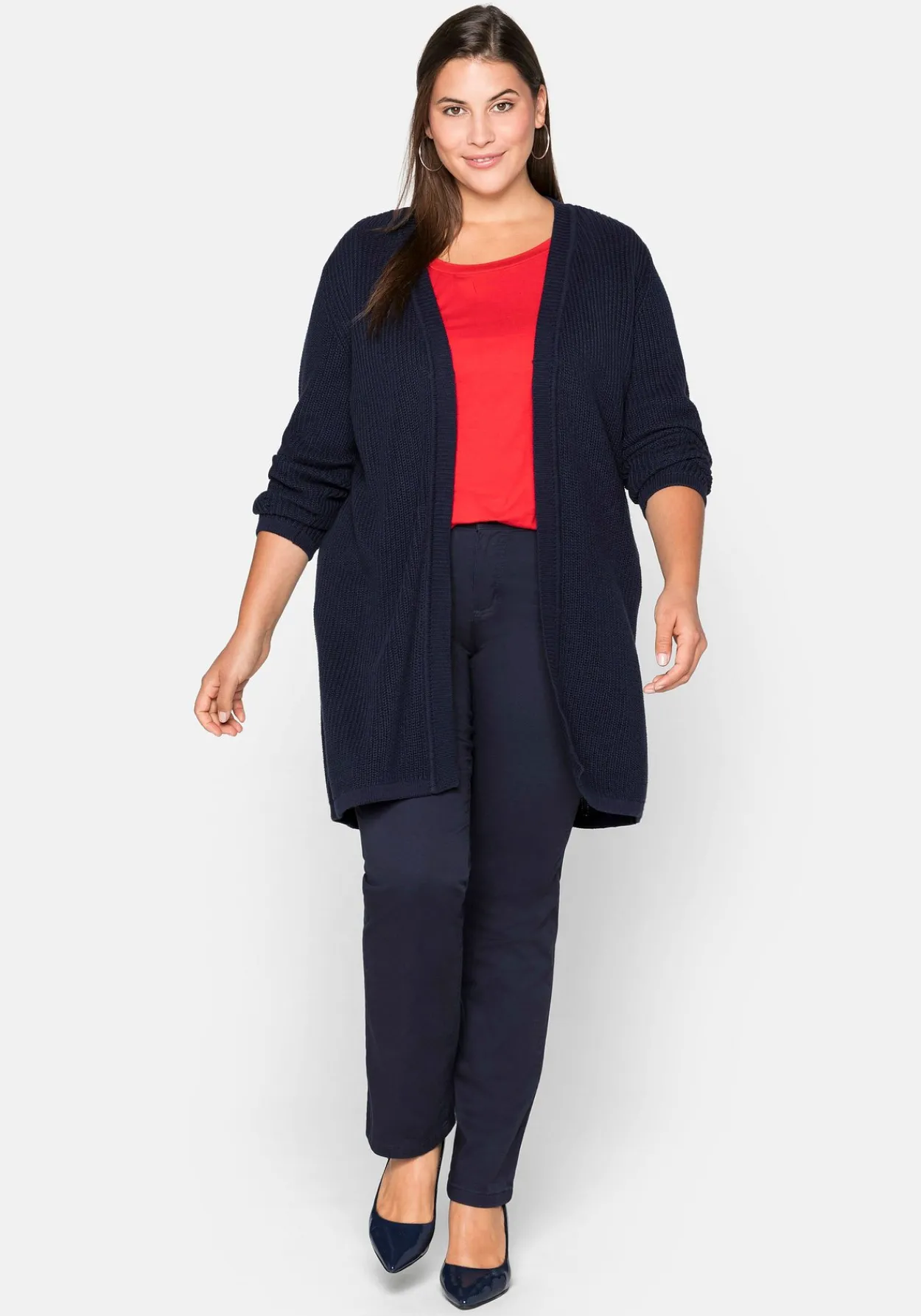 Cardigan aus Grobstrick, in offener Form<sheego Clearance