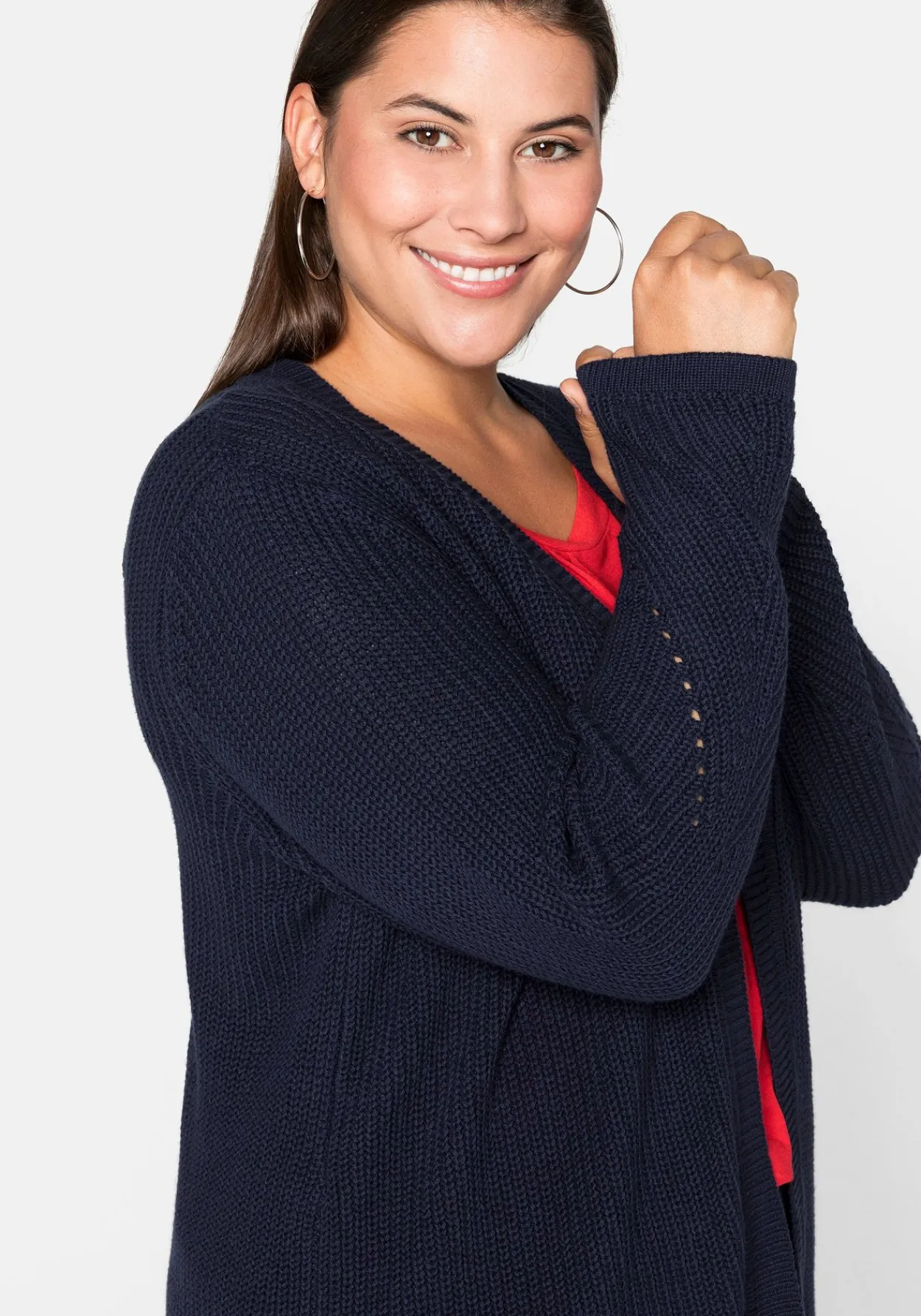 Cardigan aus Grobstrick, in offener Form<sheego Clearance