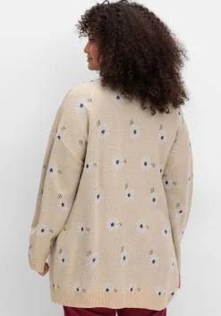 Cardigan mit Blüten-Jacquardmuster<sheego Sale