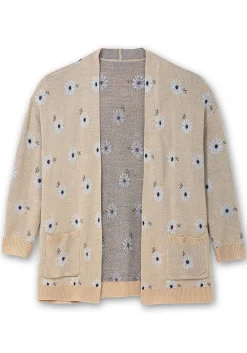 Cardigan mit Blüten-Jacquardmuster<sheego Sale