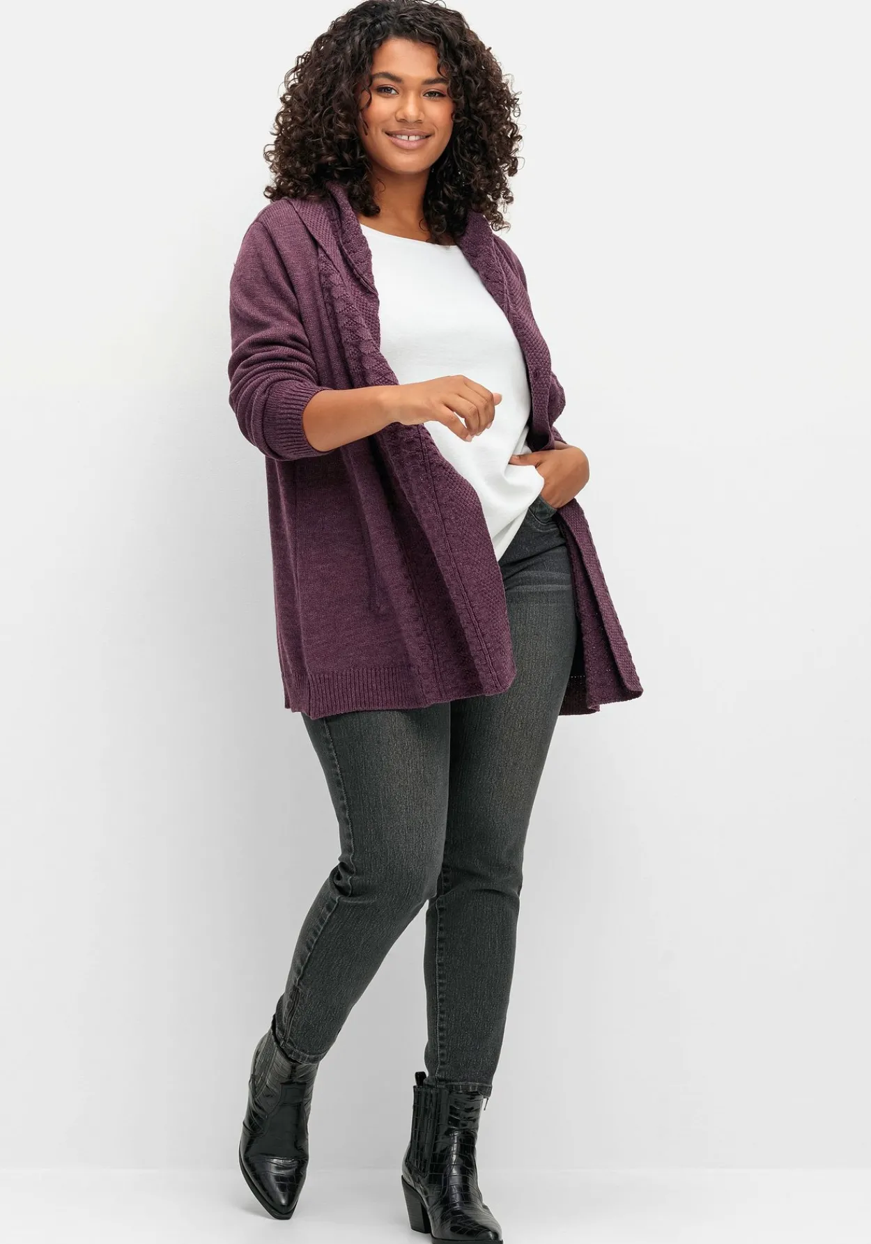 Cardigan mit Kapuze und Knopfverschluss<sheego by Joe Browns Discount