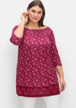 Carmenshirt mit Paisleymuster und 3/4-Arm<sheego Fashion