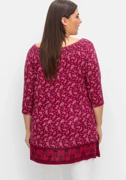 Carmenshirt mit Paisleymuster und 3/4-Arm<sheego Fashion