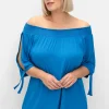 Carmenshirt mit Smokeinsatz und längerem Halbarm<sheego Clearance