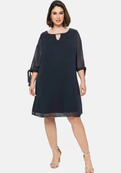 Chiffonkleid im Lagenlook, mit geschlitztem Ärmel<sheego Clearance