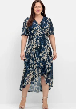 Chiffonkleid in Wickeloptik, mit Blätterprint<sheego Best