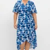 Chiffonkleid in Wickeloptik, mit Blätterprint<sheego Fashion