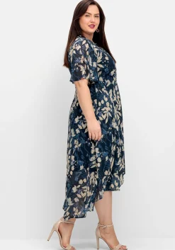 Chiffonkleid in Wickeloptik, mit Blätterprint<sheego Best