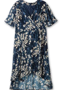 Chiffonkleid in Wickeloptik, mit Blätterprint<sheego Best