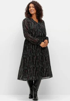 Chiffonkleid mit Alloverprint, in Wickeloptik<sheego Outlet
