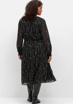 Chiffonkleid mit Alloverprint, in Wickeloptik<sheego Outlet